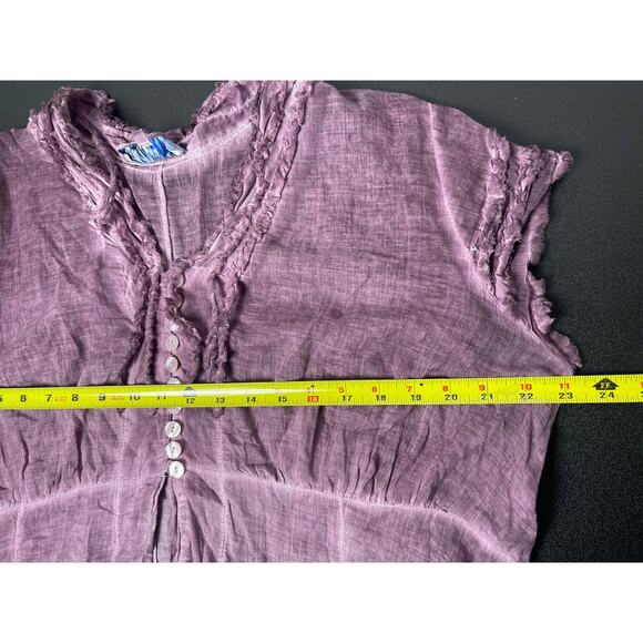 Degrade Women's 100% Linen Coastal Gauze Sheer Whimsical Lagenlook Fairy Set M/L - Picture 16 of 16